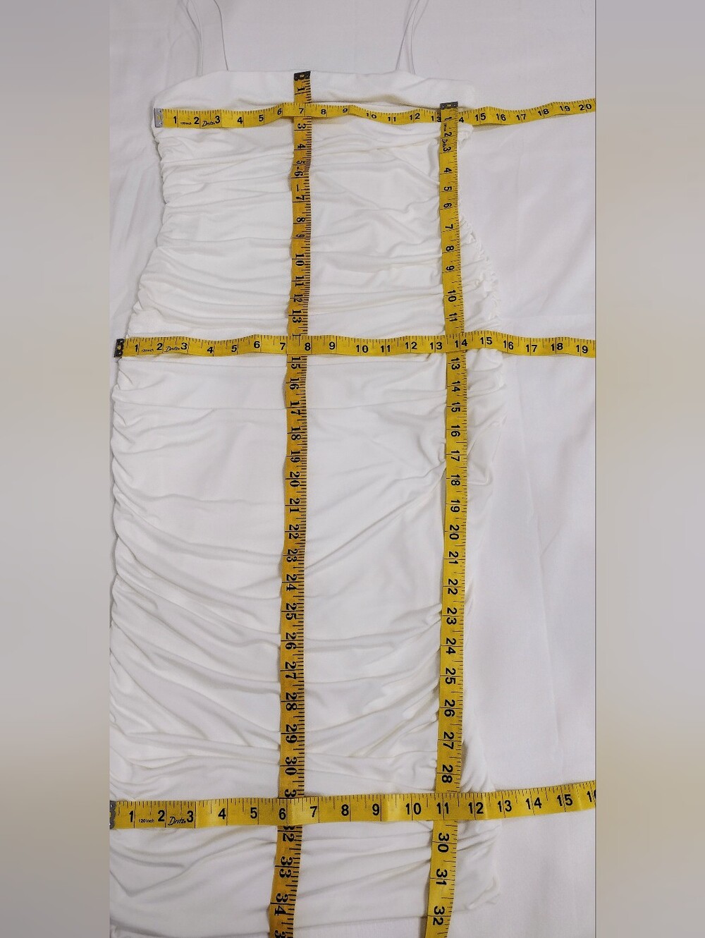 Strapless Ruched White  Dress - Picture 4 of 5